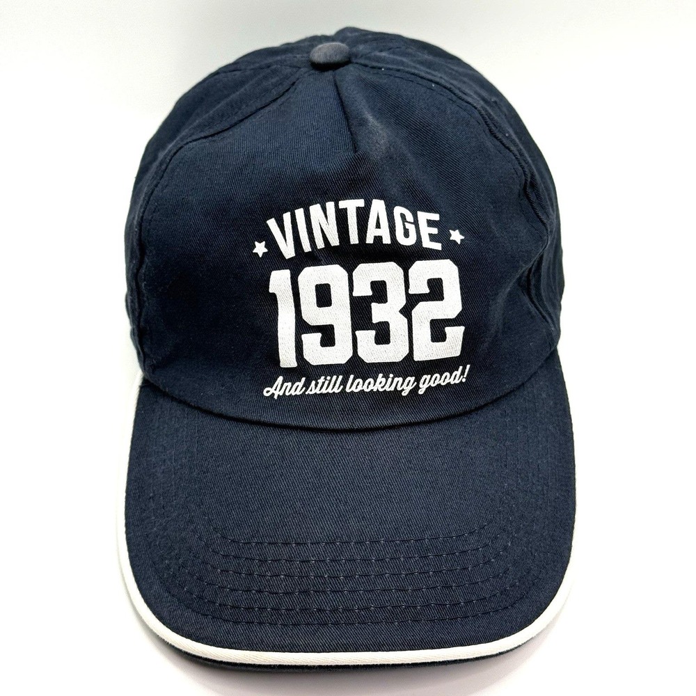 VINTAGE 1932 "And Still Looking Good!" Navy Blue Baseball Cap Adjustable‎ USA